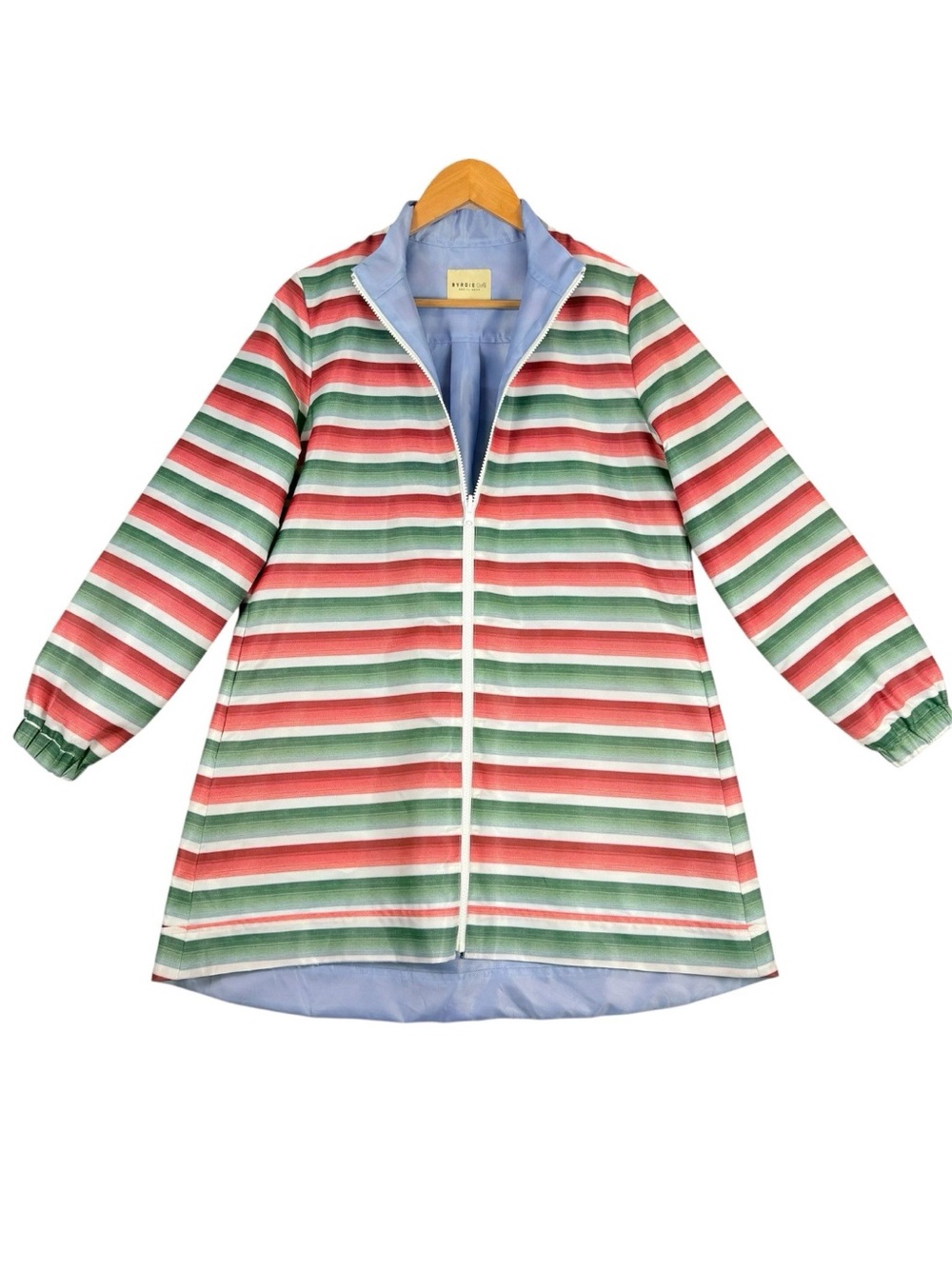 Byrdie Golf Social Wear Reversible Longline Full Zip Jacket Womens Size M Stripe